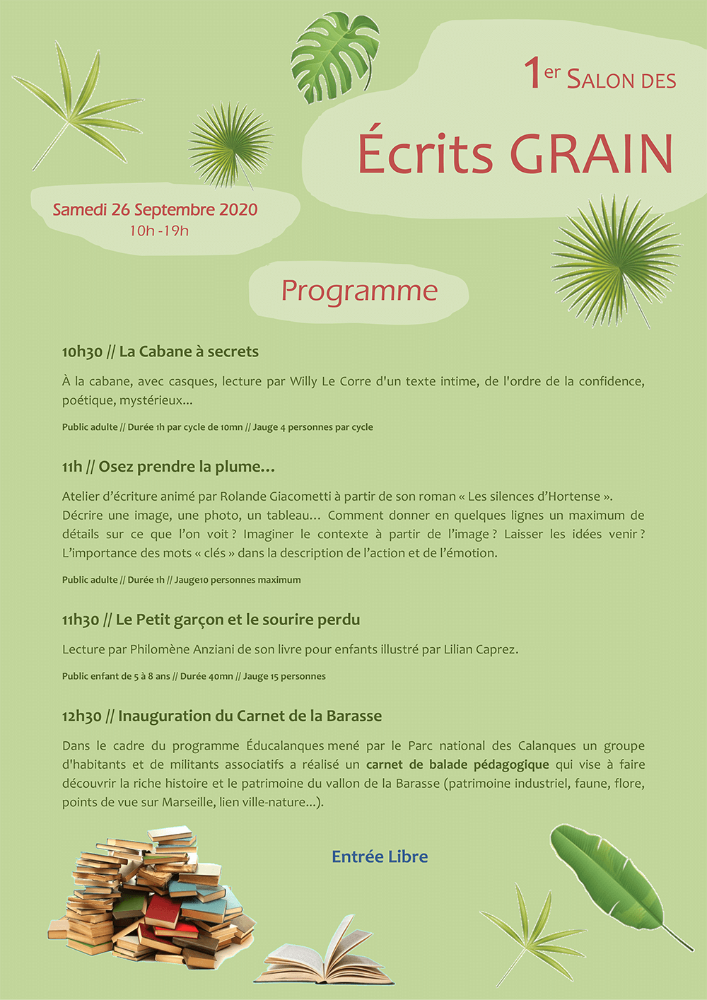 Programme du salon Écrits grains Marseille