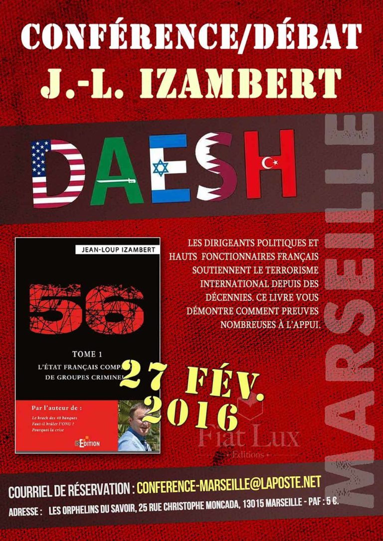 Conférence à Marseille le 5 mars 2016 autour du livre "56" (JeanLoup