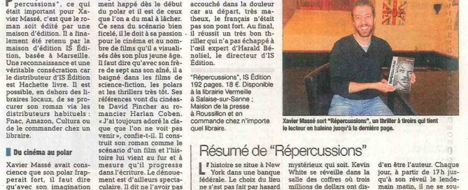 Xavier MASSÉ fait l'objet d'un article du Dauphiné Libéré pour la sortie de "Répercussions"