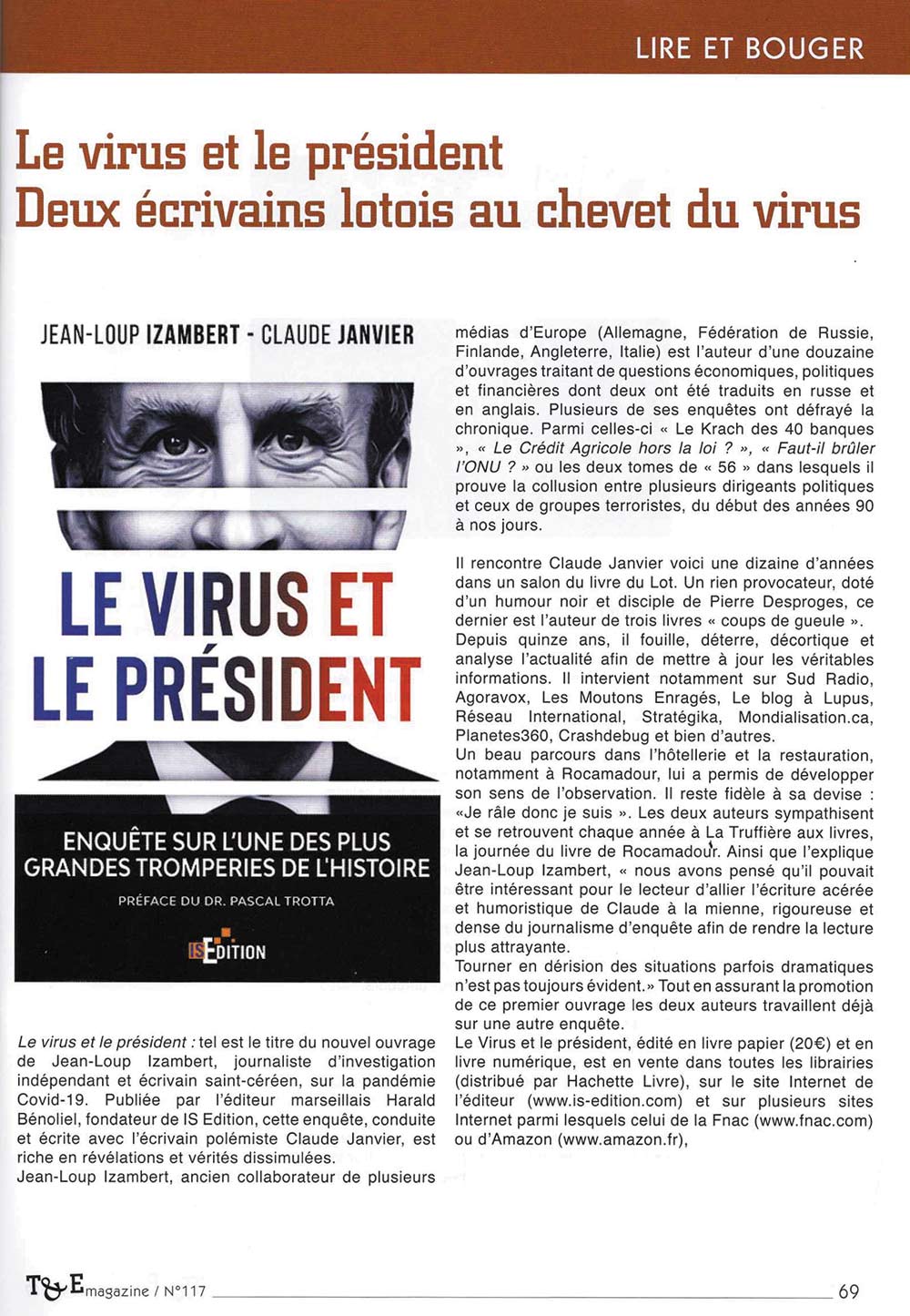Article consacré au livre "Le virus et le Président" sur la revue La Terre et l'Encrier"