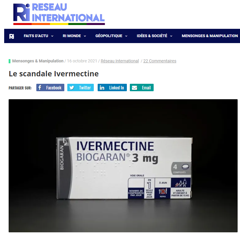La sortie de "Le scandale Ivermectine" déjà annoncée dans plusieurs