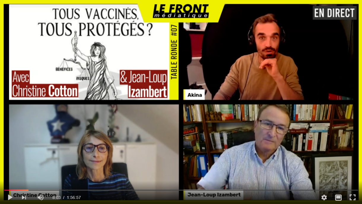 Interview de Jean-Loup Izambert, auteur de "Tous vaccinés, tous en danger ?", et de Christine Cotton sur Le Front Médiatique.