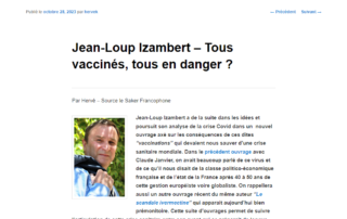 Interview de Jean-Loup Izambert sur le site Le Saker Francophone