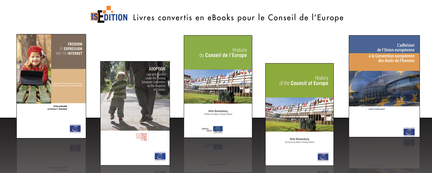 Livres convertis en ebooks pour le Conseil de l'Europe